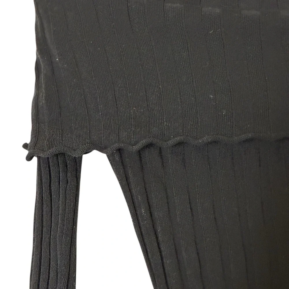 Guess | Like new cowl neck off the shoulder rib knit long sleeve sheer top - Picture 6 of 13